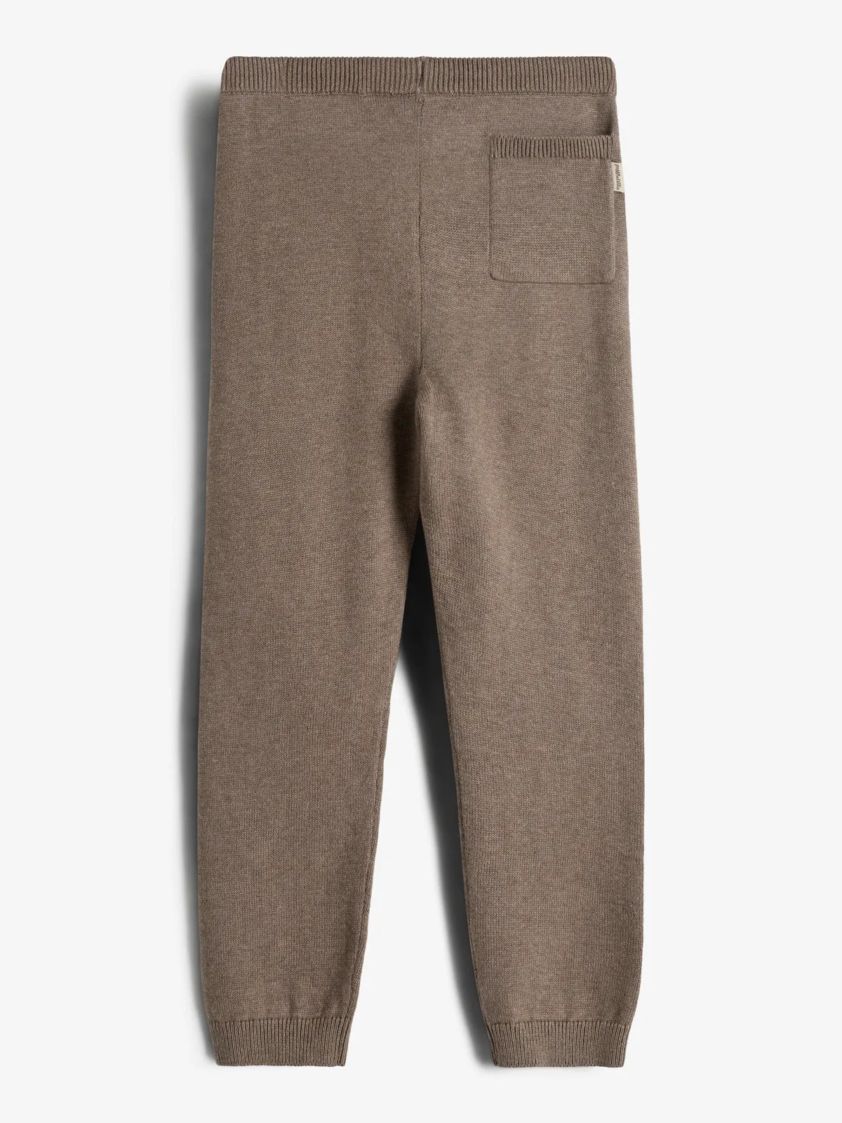 Cotton Knit Trousers - Kids - Brown Melange