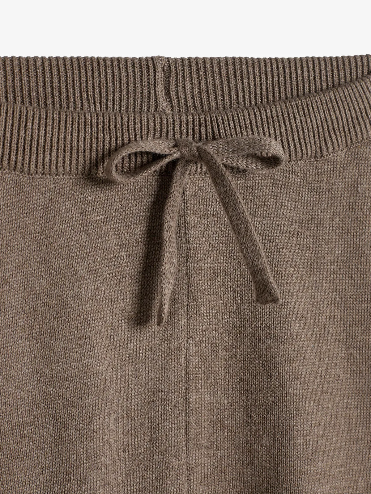 Cotton Knit Trousers - Kids - Brown Melange