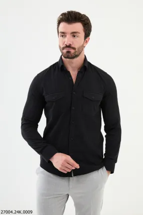 Dark Gray Corduroy Utility Men's Shirt.