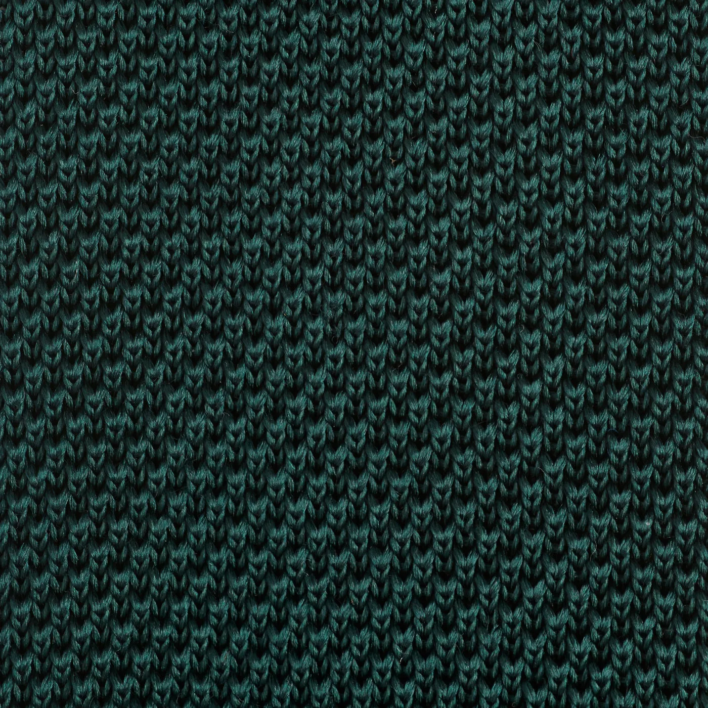 Dark Green Knitted Square Cut Silk Tie