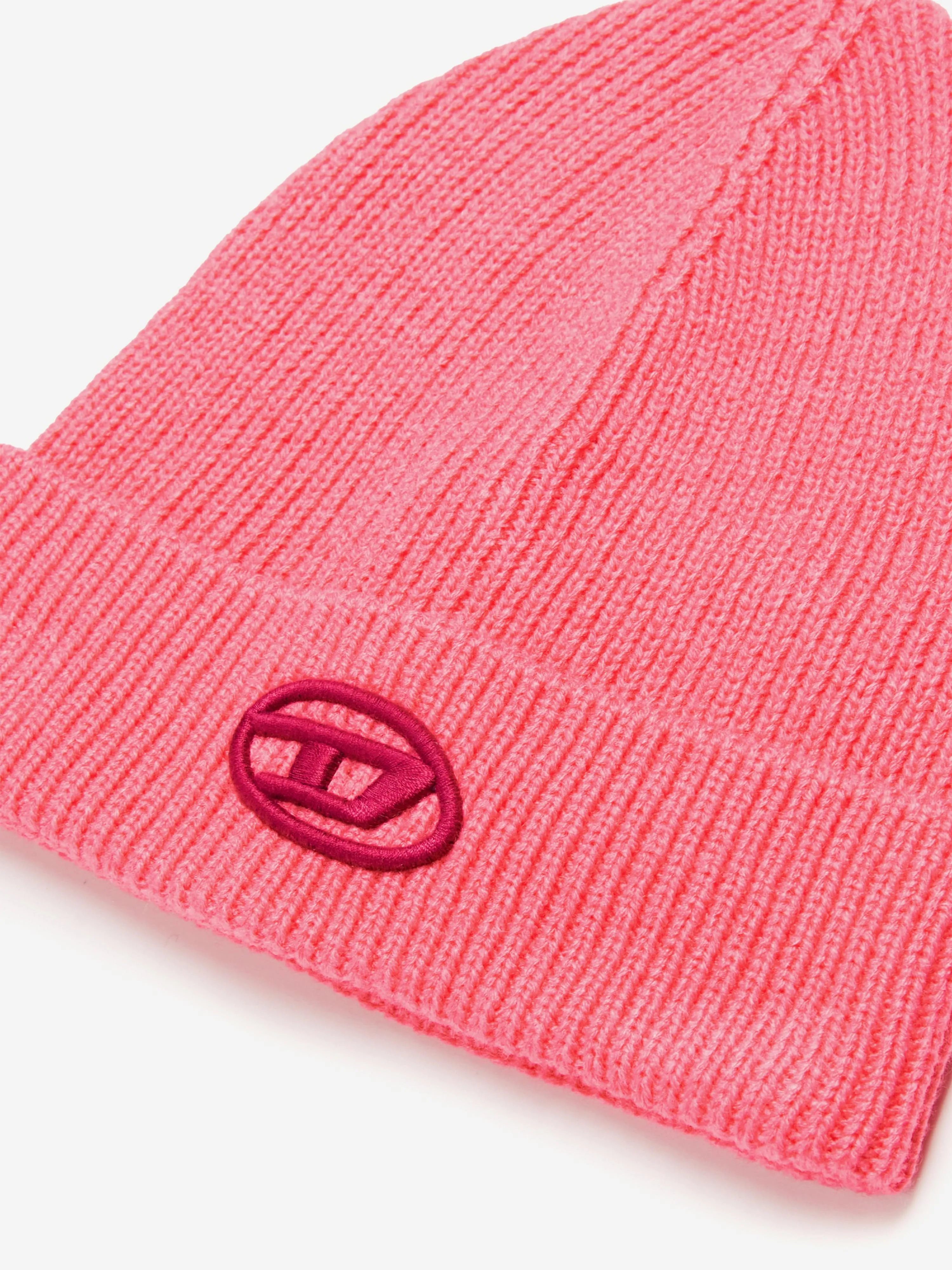 Diesel Girls Logo Beanie Hat in Pink