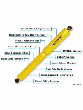 Dobinsons Pair of Rear Long Travel Shocks 2.0"-3.5" Lift - Toyota 4Runner 2003-2019 (4th & 5th Gen) & FJ Cruiser