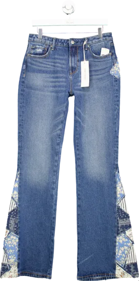 Driftwood Blue Patchwork Flare Jeans UK W28 L34