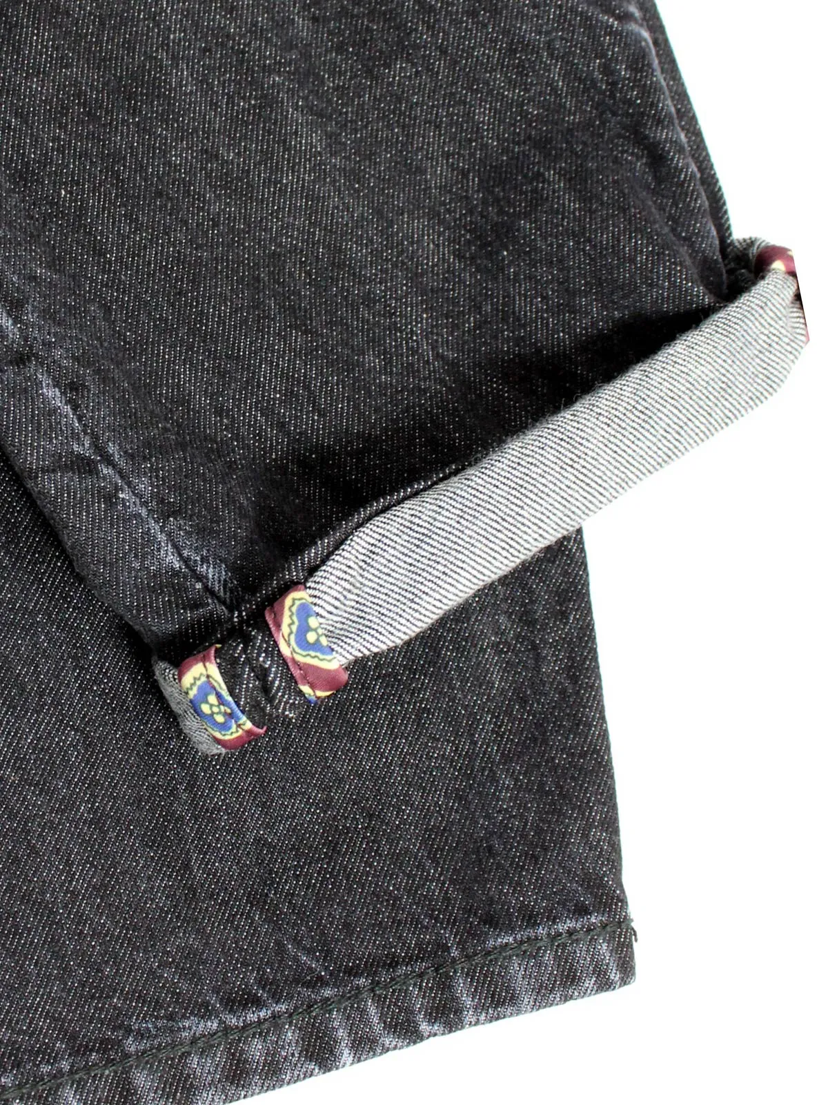 E. Marinella Jeans Black Hand Made Denim 33 Tokyo Button Fly Slim Fit REDUCED SALE