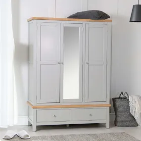 Elodie Dove Grey Oak 3 Door Mirrored Wardrobe