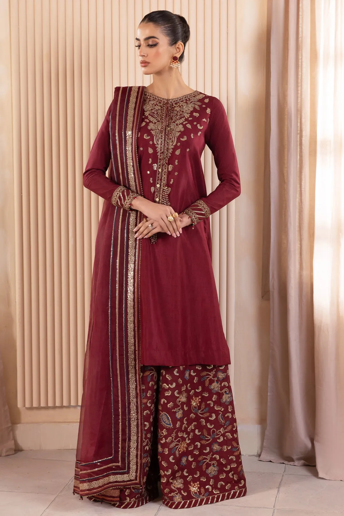 Embroidered Raw Silk UR-7016