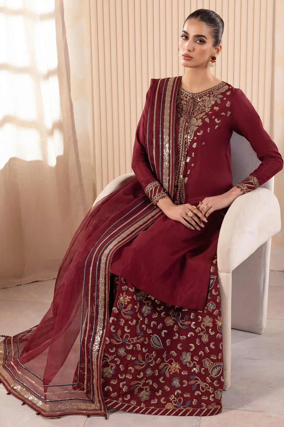 Embroidered Raw Silk UR-7016