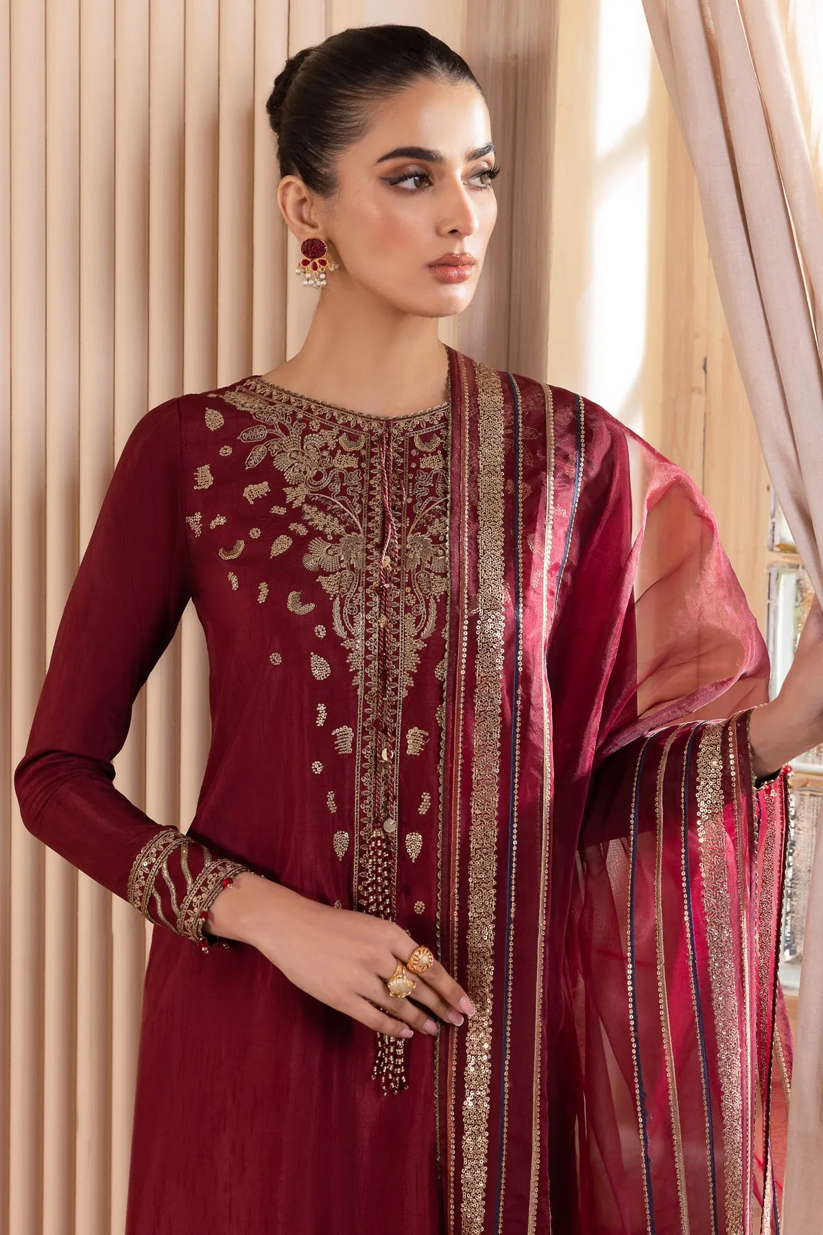 Embroidered Raw Silk UR-7016