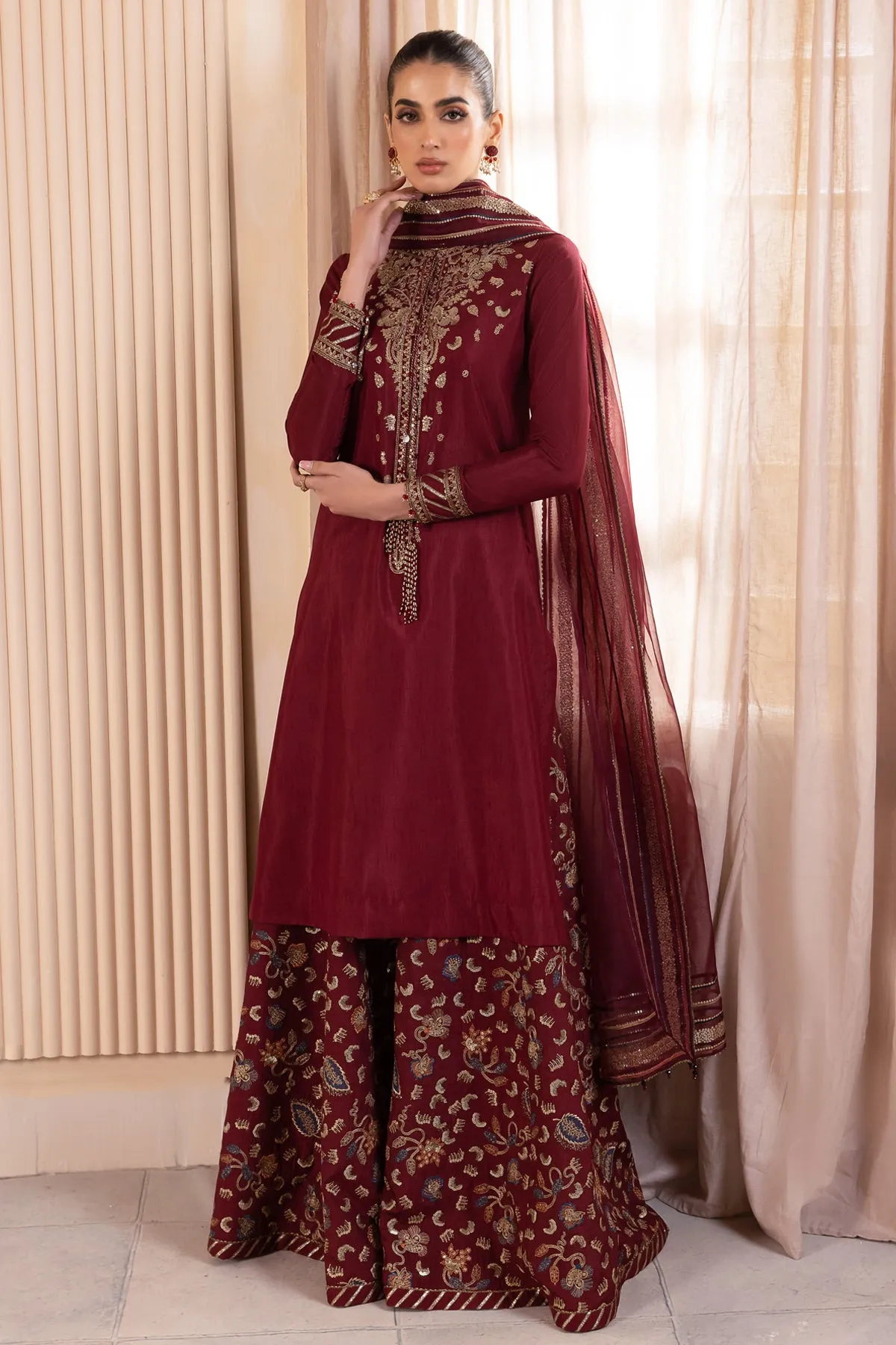 Embroidered Raw Silk UR-7016