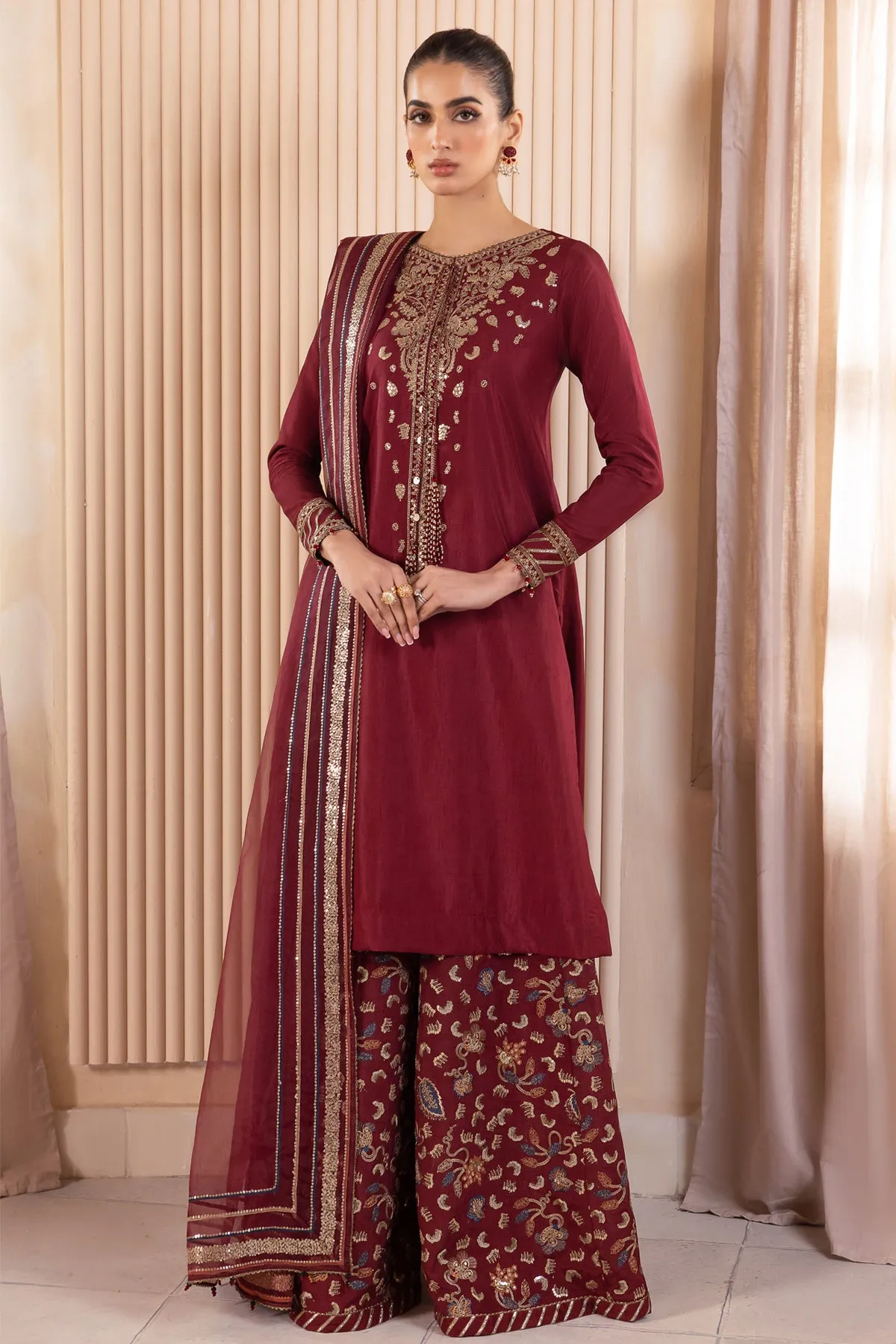 Embroidered Raw Silk UR-7016