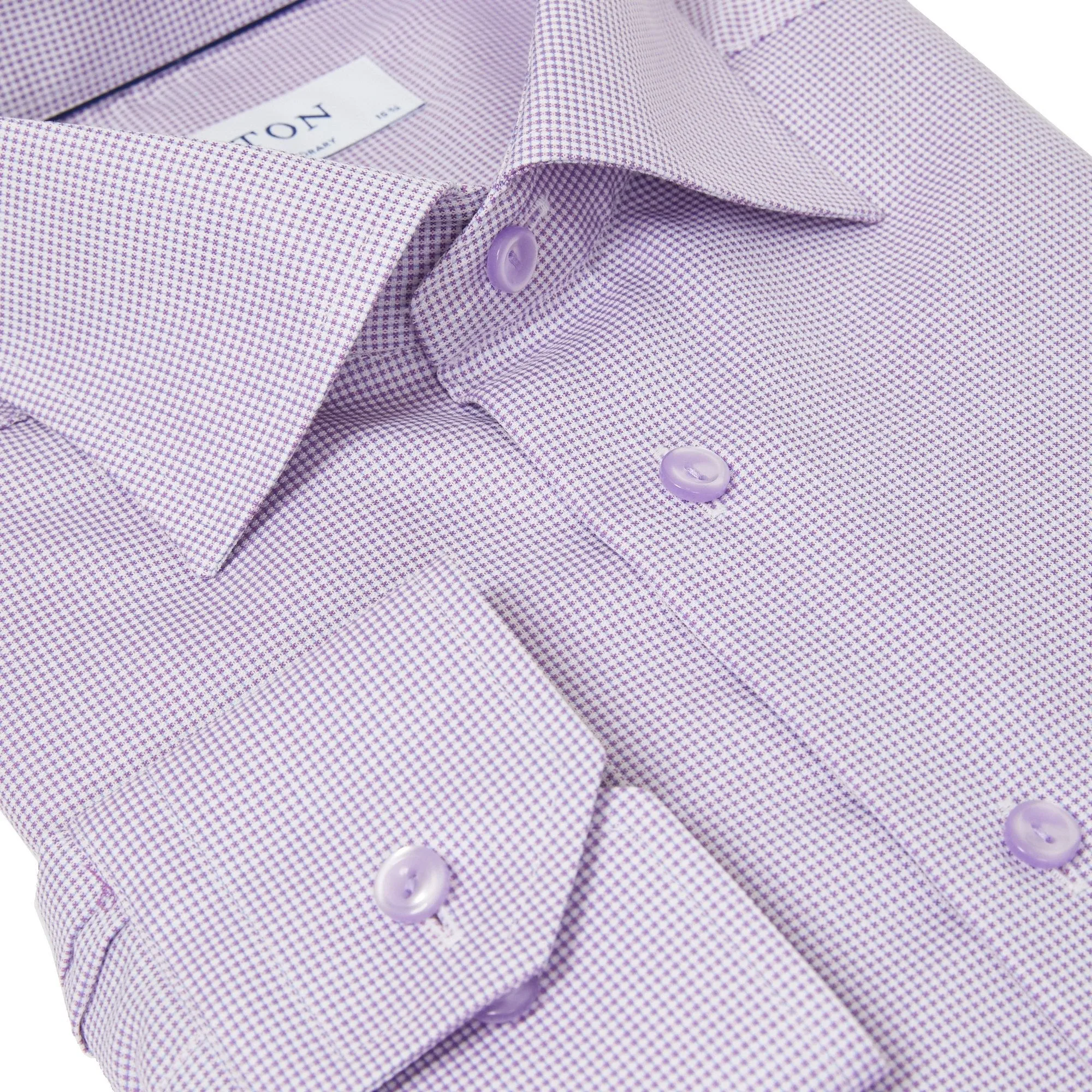 ETON Pin Dot Royal Dobby Shirt MID PURPLE