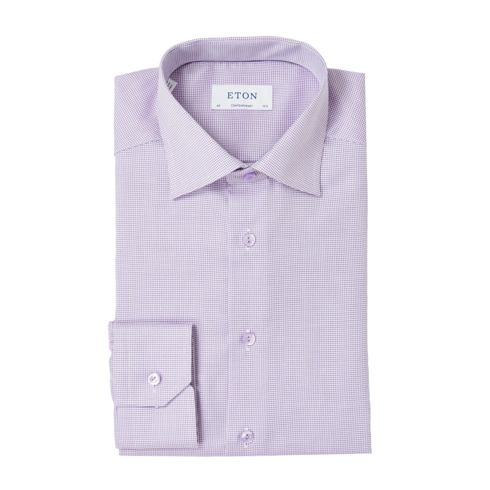 ETON Pin Dot Royal Dobby Shirt MID PURPLE