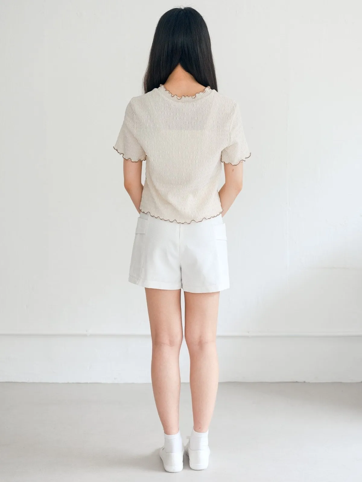 Eve Soft Wrinkle Ruffle Tee*