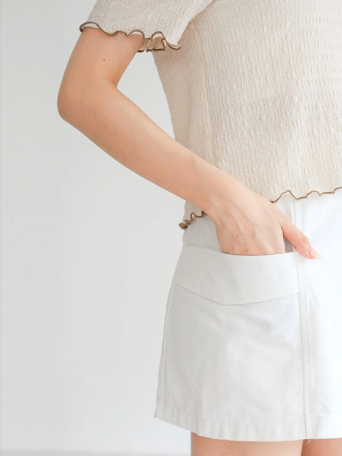 Eve Soft Wrinkle Ruffle Tee*