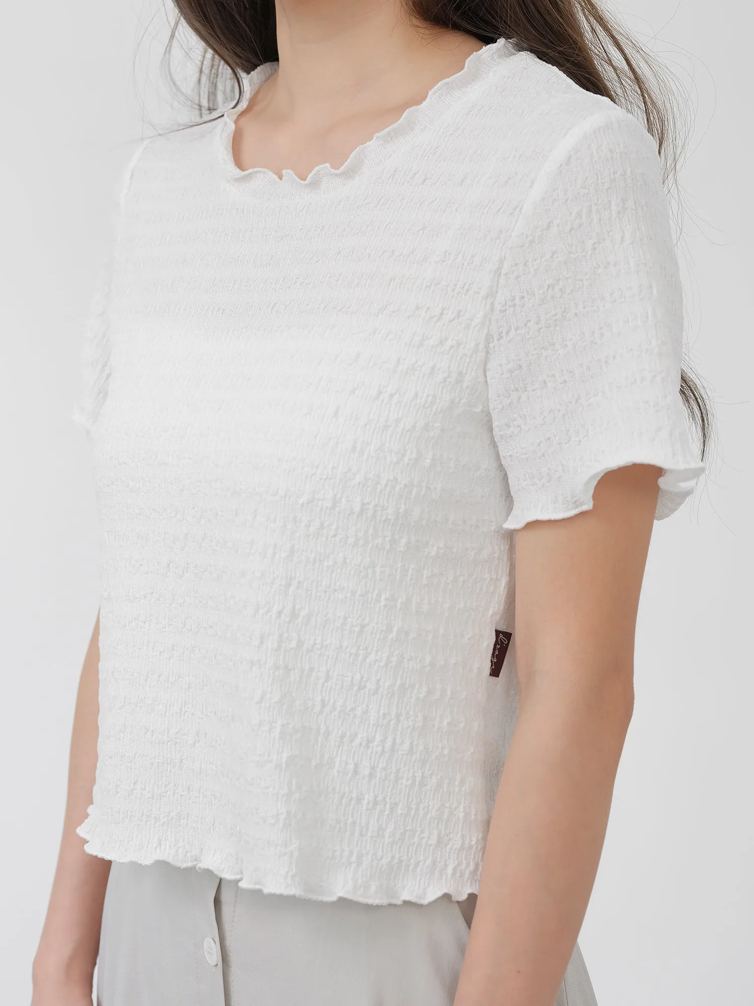 Eve Soft Wrinkle Ruffle Tee*