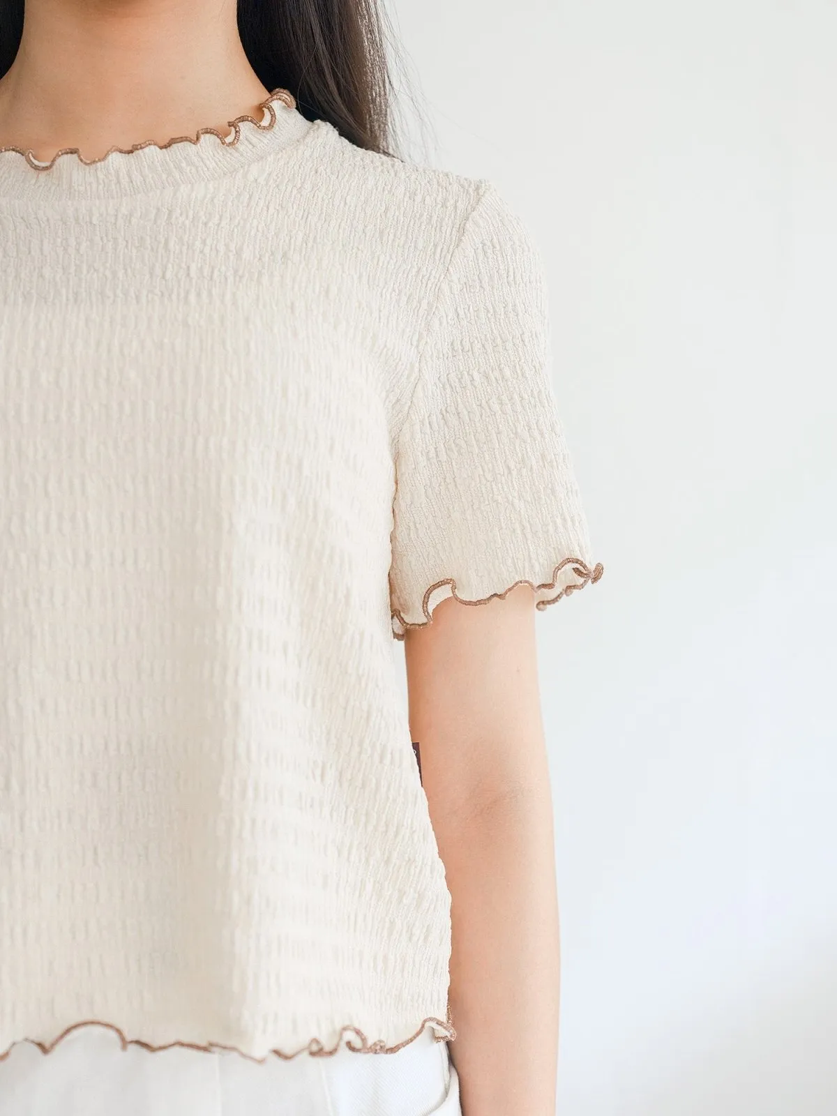 Eve Soft Wrinkle Ruffle Tee*