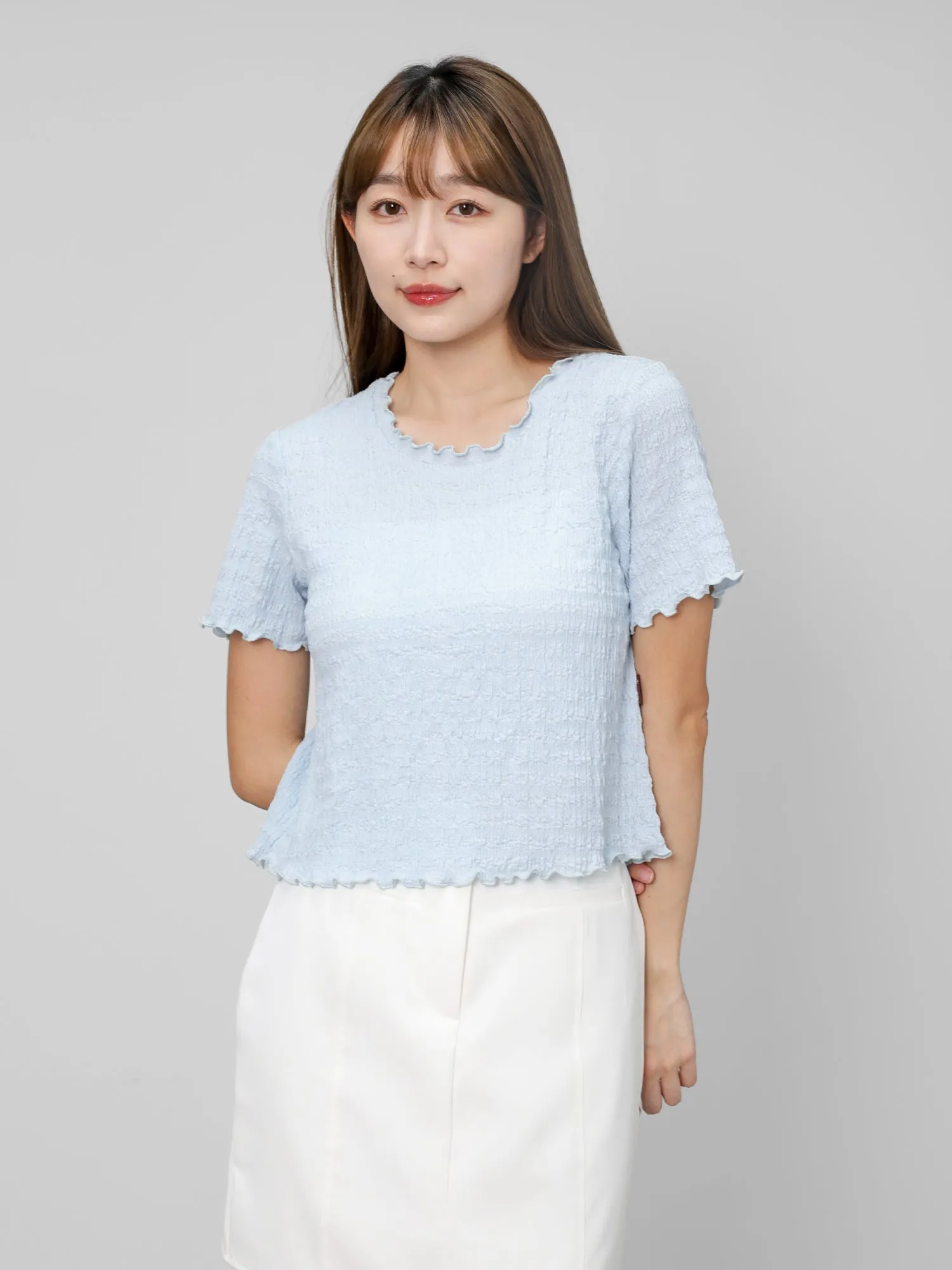 Eve Soft Wrinkle Ruffle Tee*