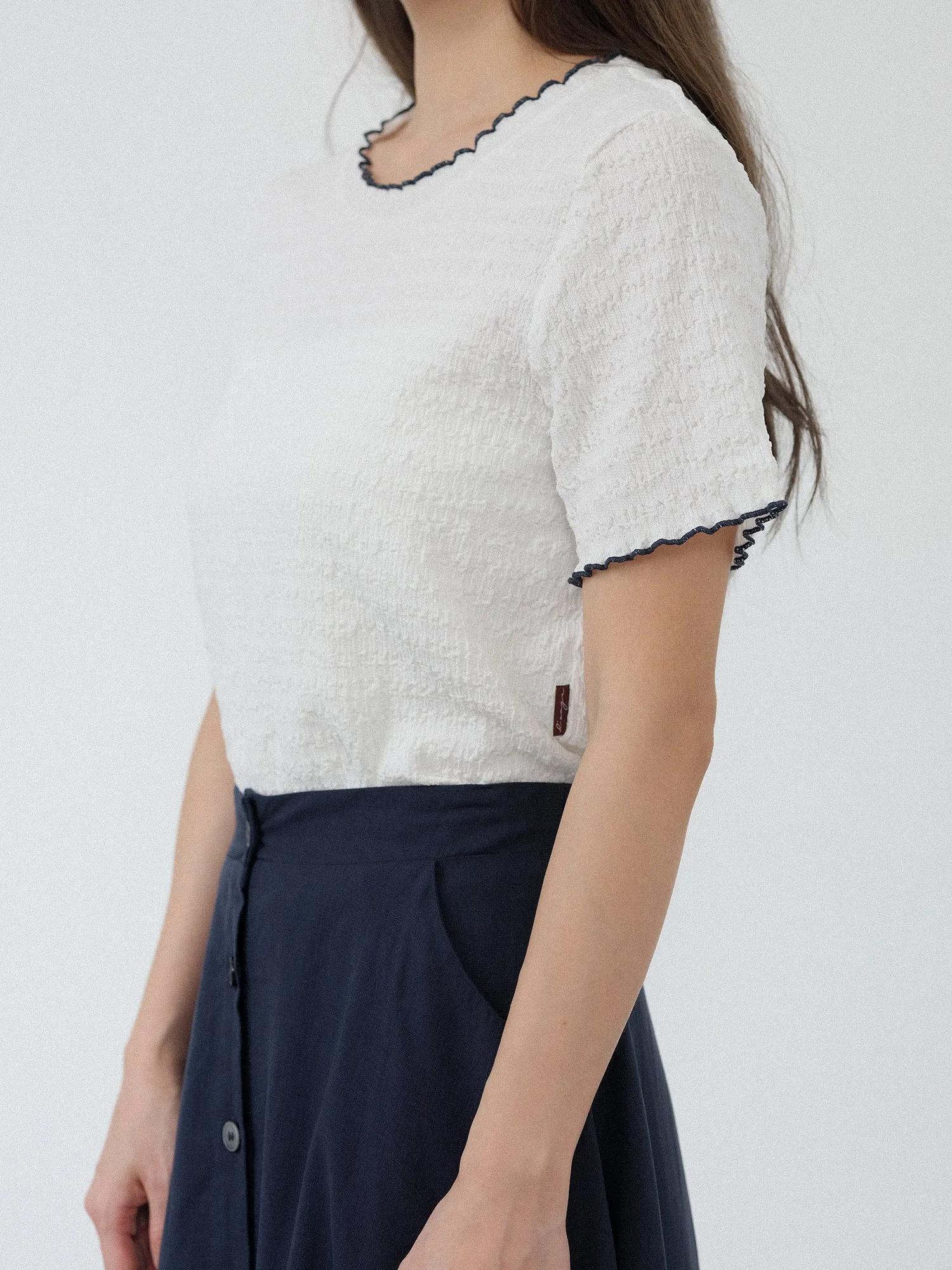 Eve Soft Wrinkle Ruffle Tee*