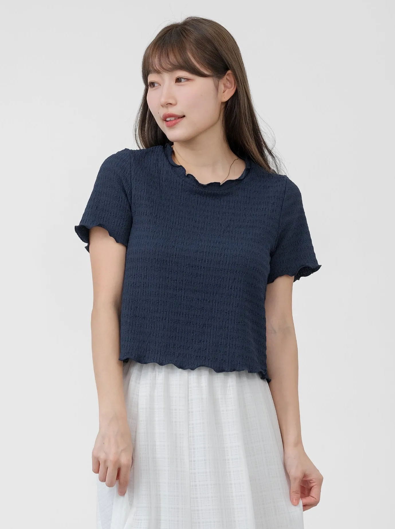 Eve Soft Wrinkle Ruffle Tee*