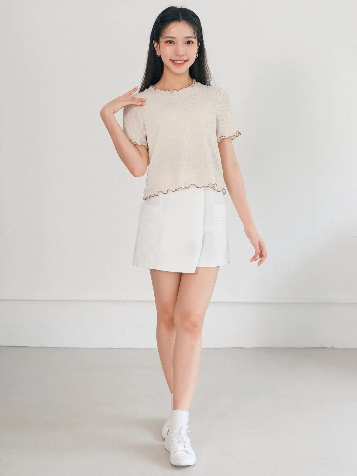 Eve Soft Wrinkle Ruffle Tee*