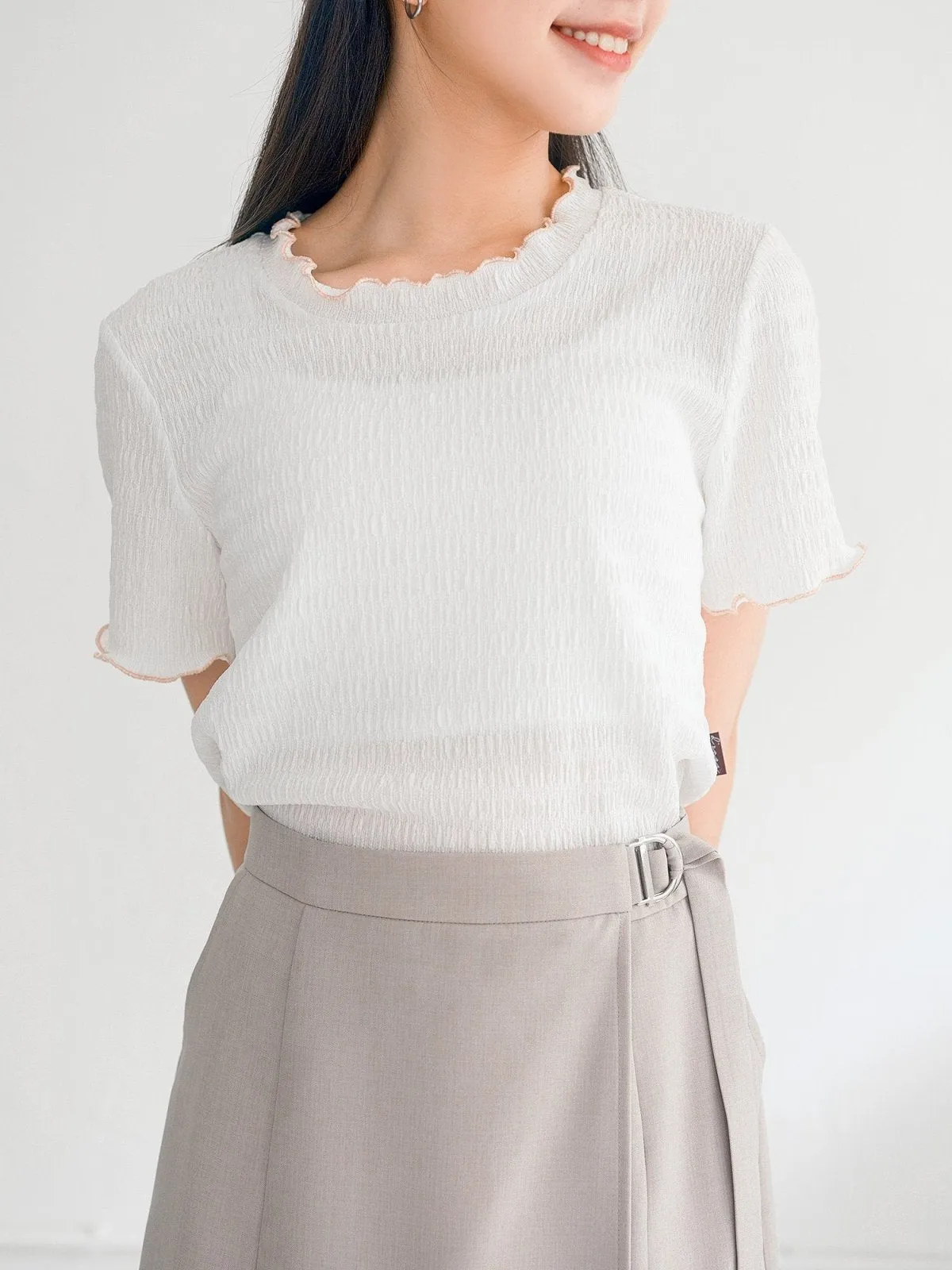 Eve Soft Wrinkle Ruffle Tee*