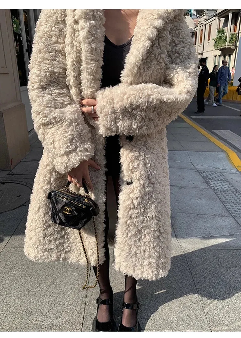 Faux Fuzzy Stylish Fur Long Coat