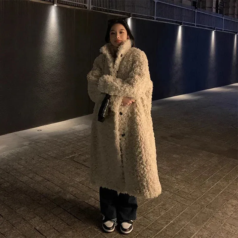 Faux Fuzzy Stylish Fur Long Coat