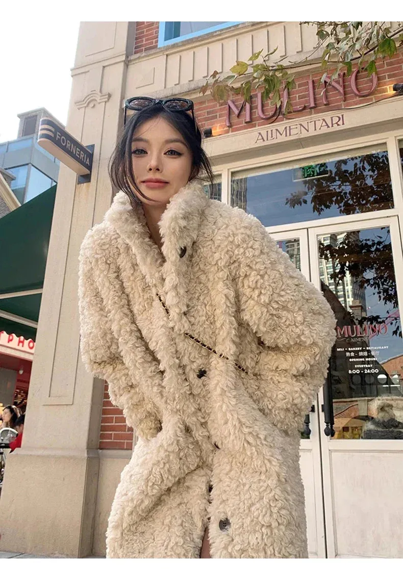 Faux Fuzzy Stylish Fur Long Coat