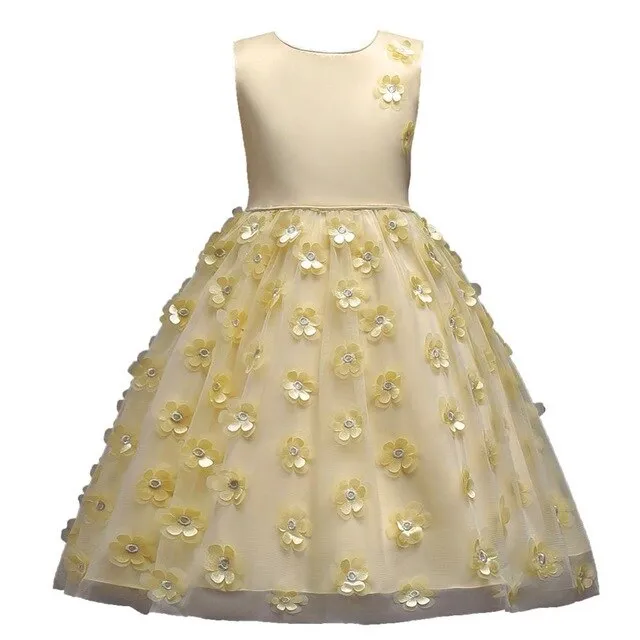 Flower Tulle Dress, Size 3-8 Yrs