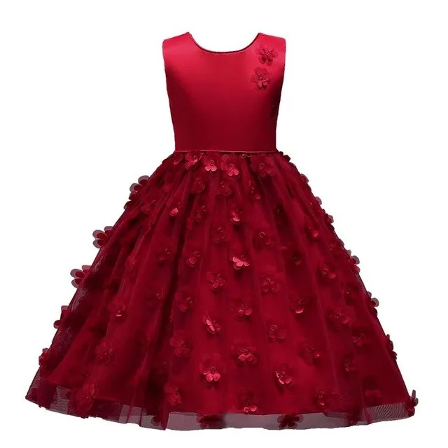 Flower Tulle Dress, Size 3-8 Yrs