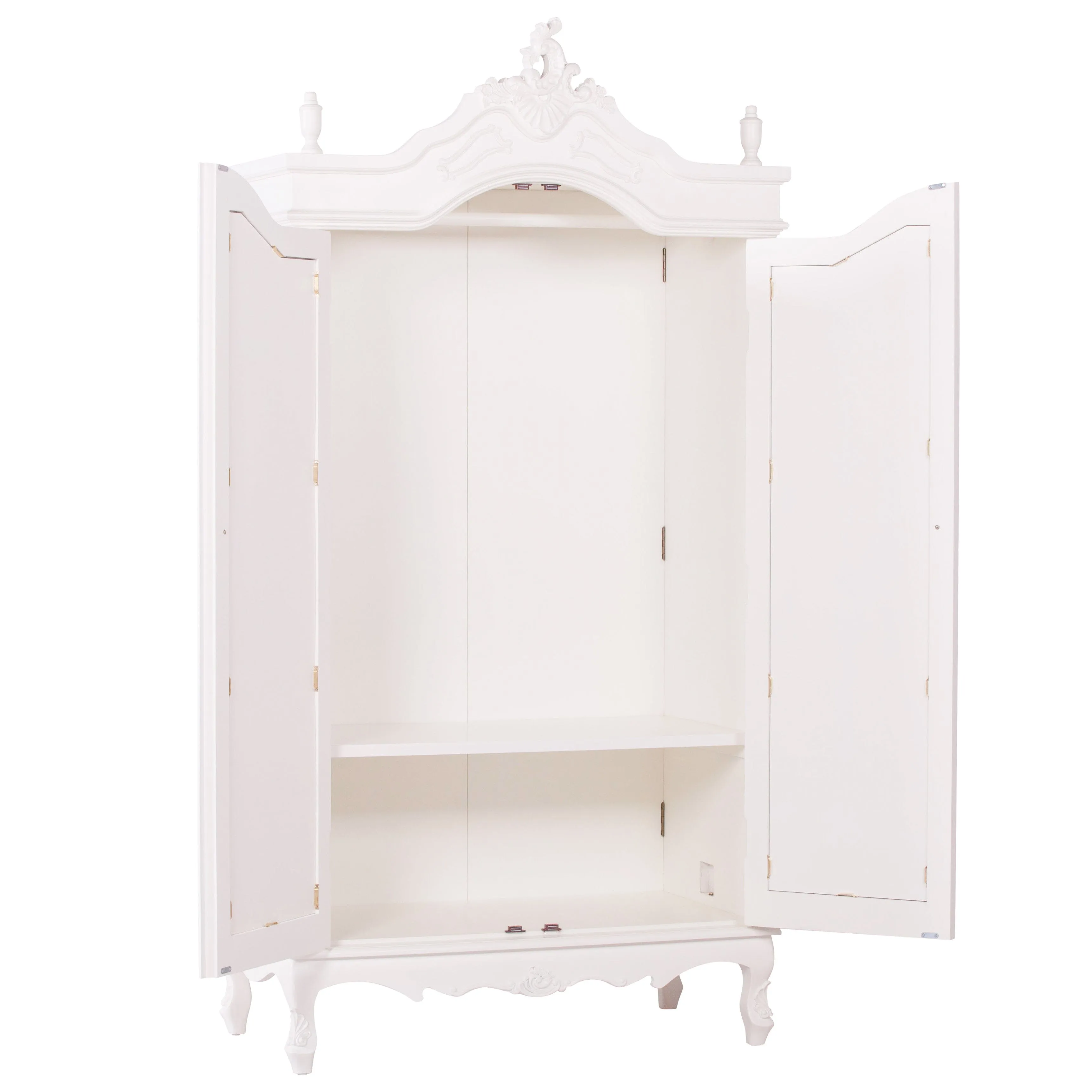 French Cream Double Full Mirrored Armoire