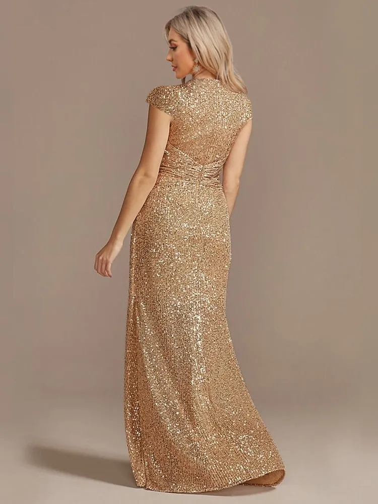 Funki Buys | Dresses | Women's Elegant Long Sequin Dress