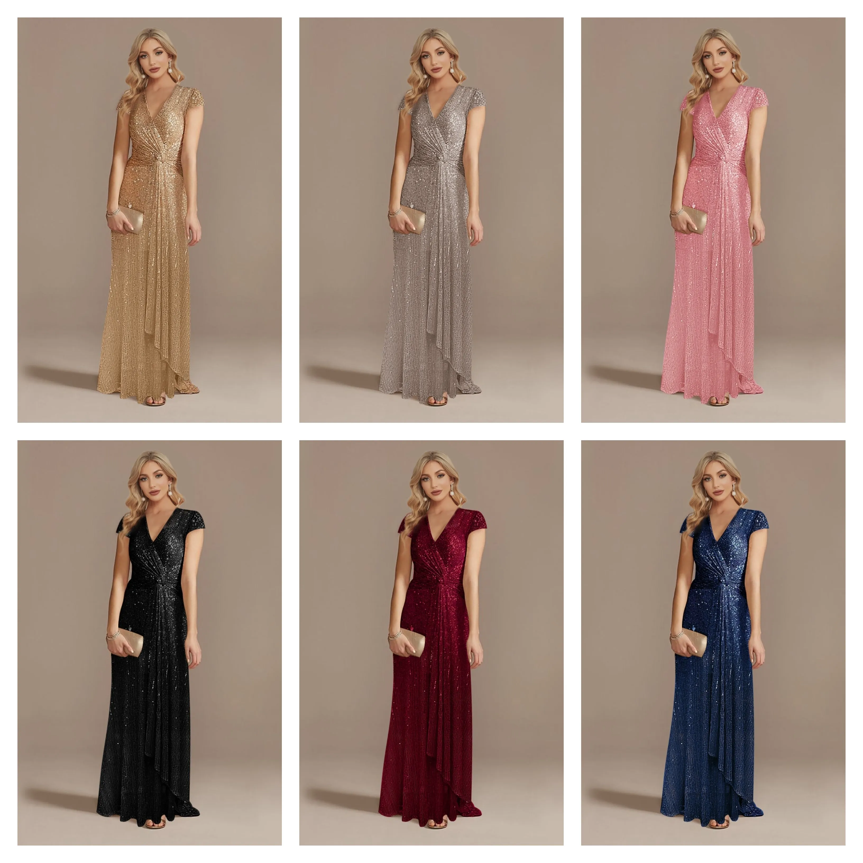 Funki Buys | Dresses | Women's Elegant Long Sequin Dress