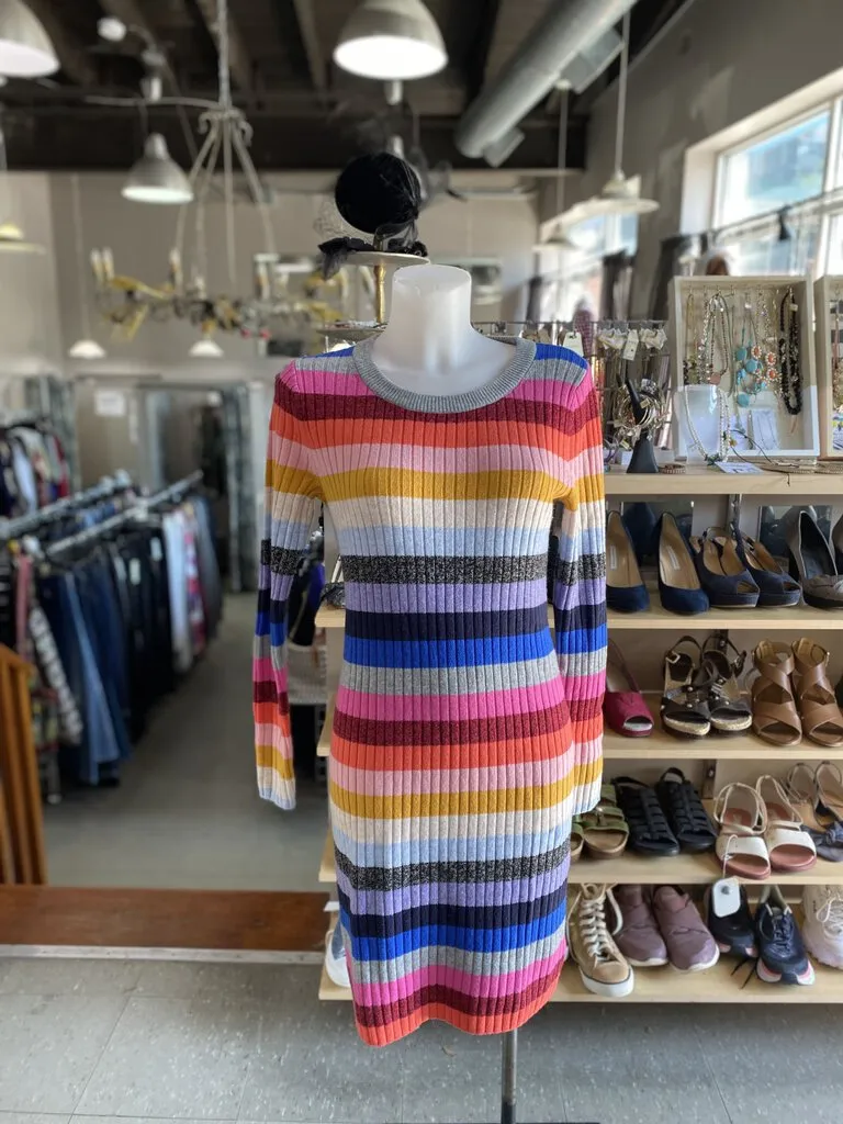 Gap merino wool blend striped sweater dress NWT MP