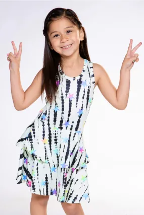 Girls Batik Printed Racerback Ruffle Dress