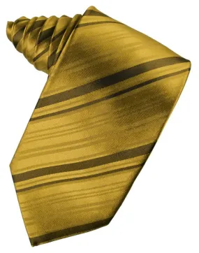 Gold Striped Silk Necktie