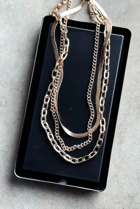 Gold Three Layer Necklace