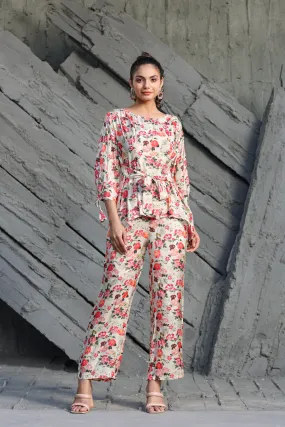 Gul baag on Muslin Silk Co-ord set