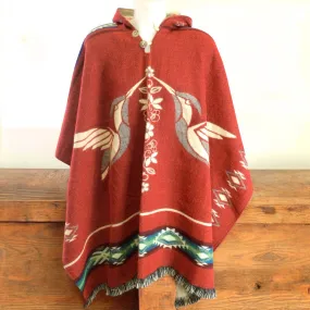 Handmade Ponchos red ( hummingbird )