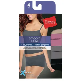 Hanes Ladies Smooth Boyshorts - 4 pack