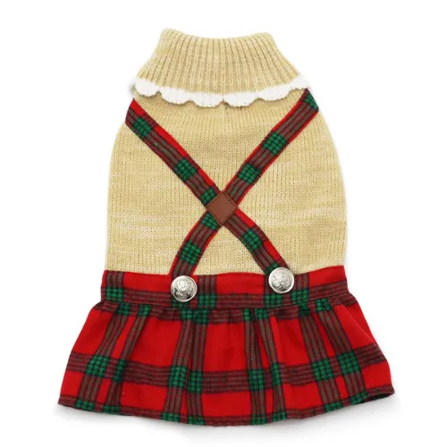 Holiday Plaid Sweater Dress