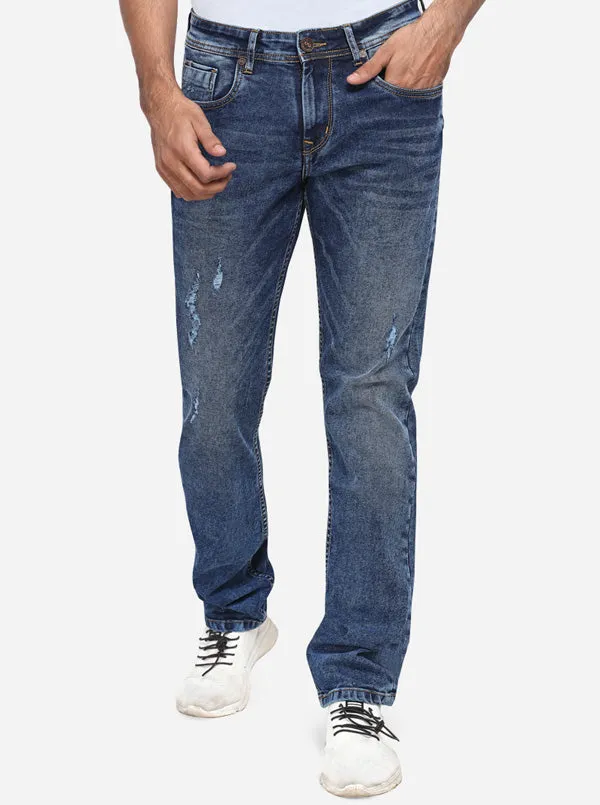 Indigo Blue Washed Slim Fit Jeans | JadeBlue