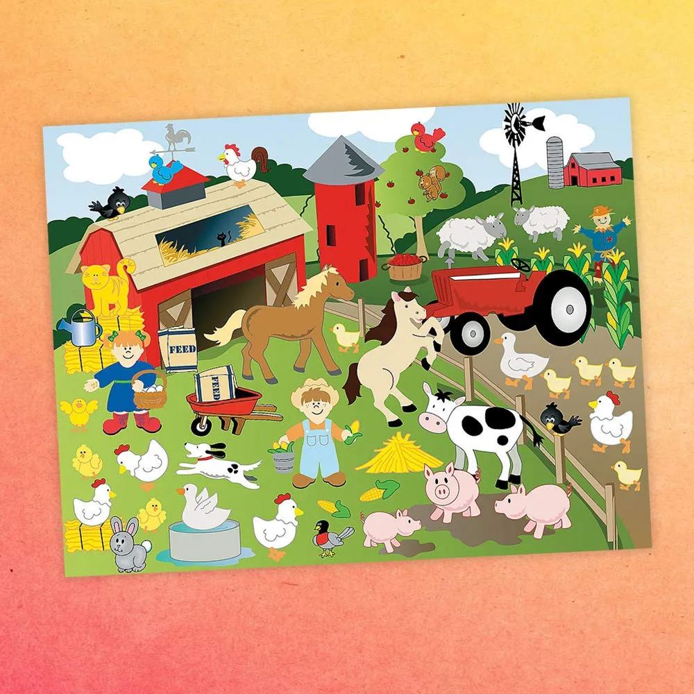 Kicko Make a Farm Sticker - Set of 12 Farm Life Stickers Scene for Birthday Treat, Goody