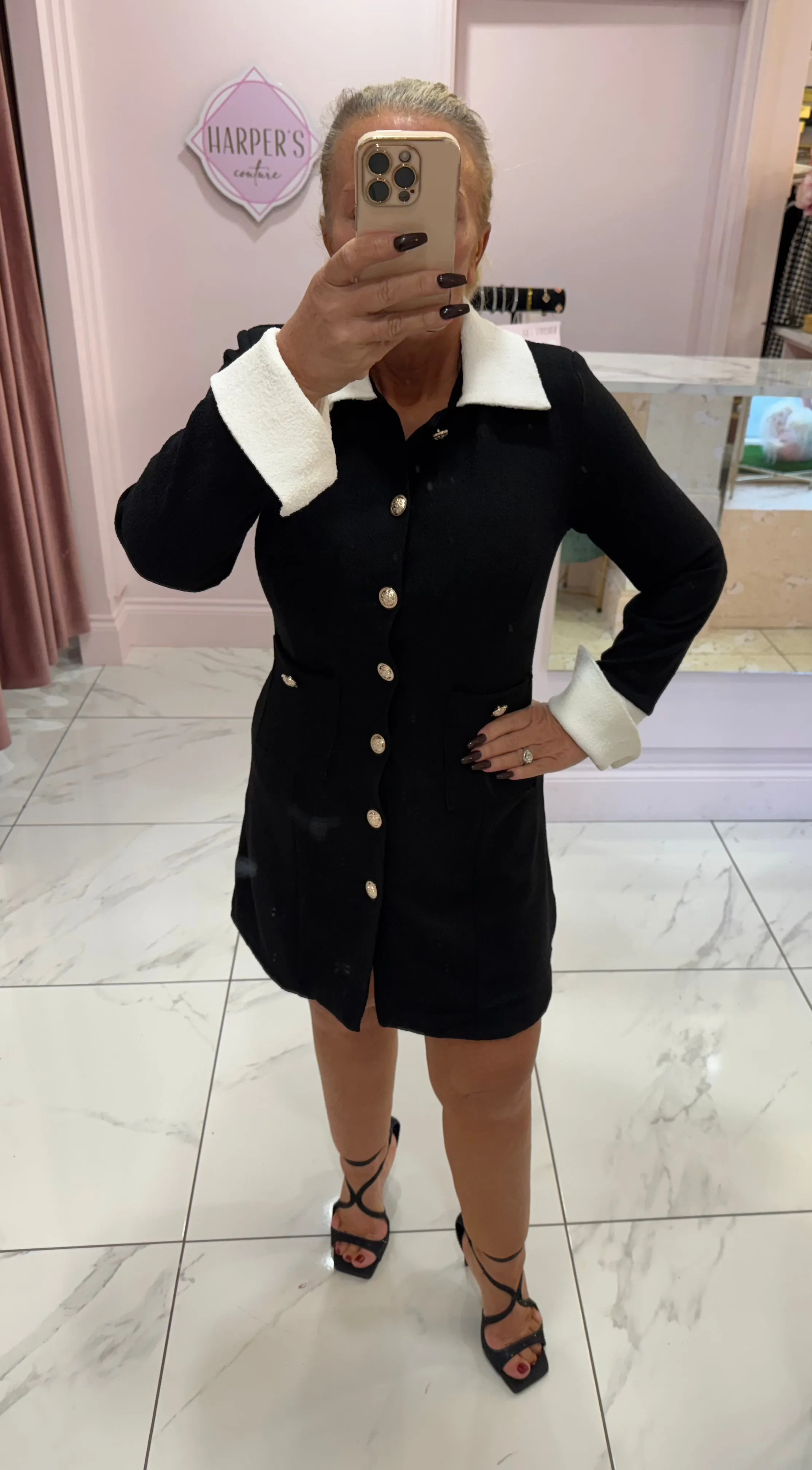 Kirsty Contrast Collar Blazer Dress