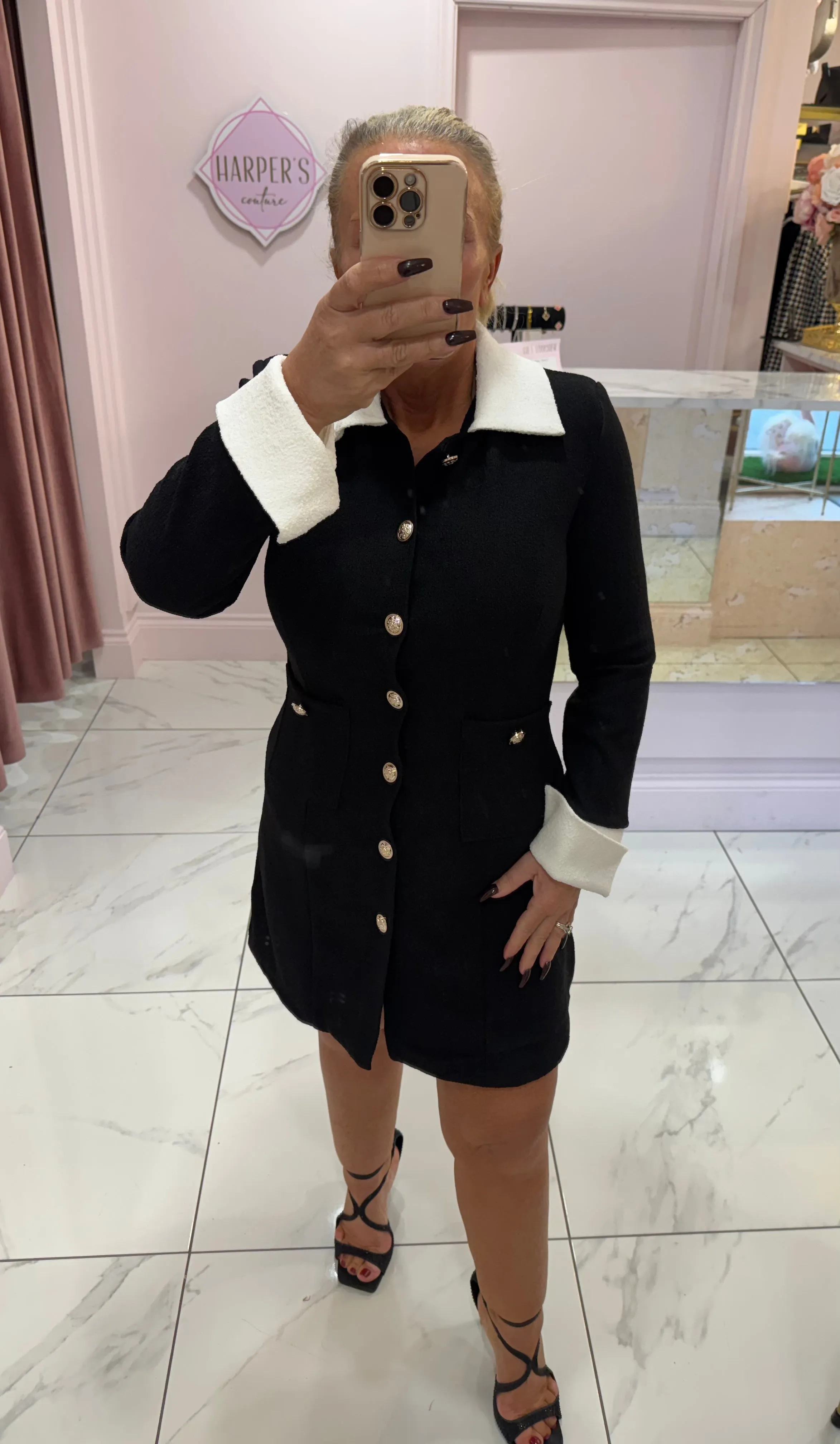 Kirsty Contrast Collar Blazer Dress