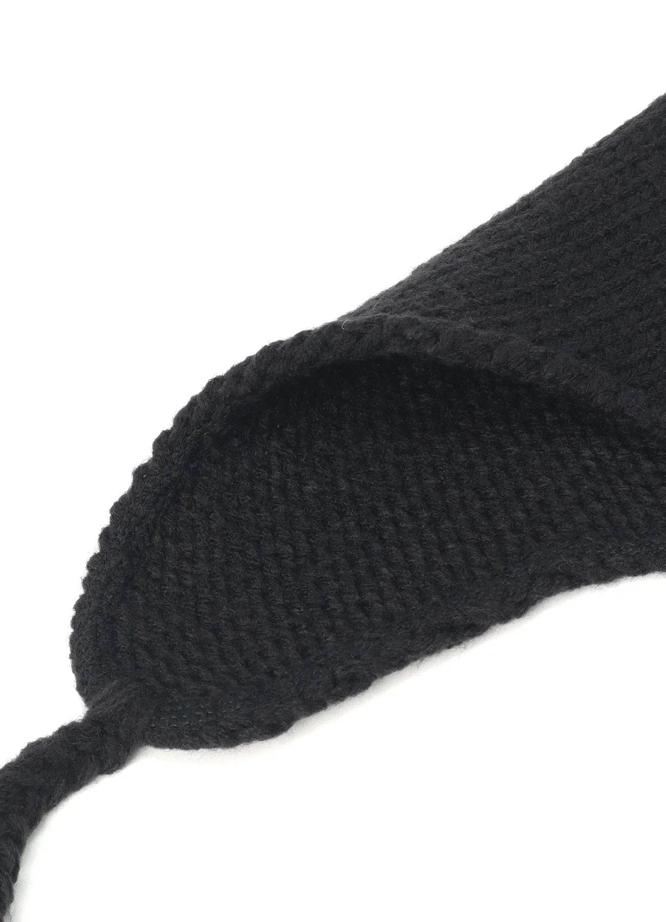 KNIT BEANIE WITH FRINGED EARPIECES