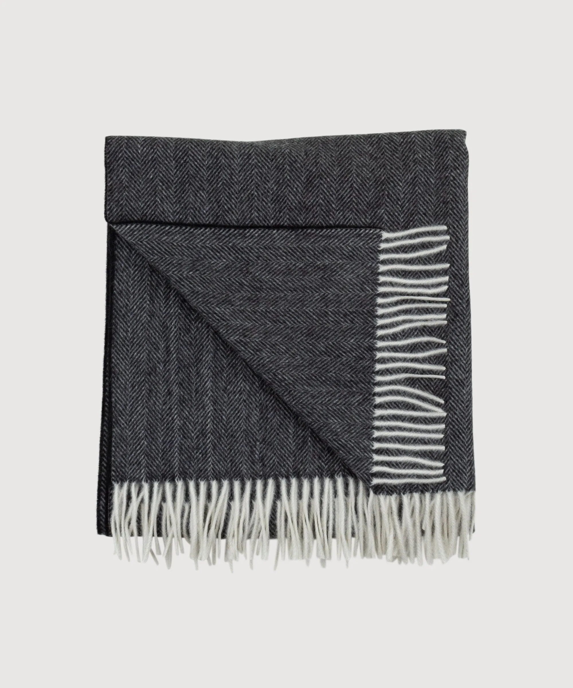 Large Cashmere Herringbone Scarf