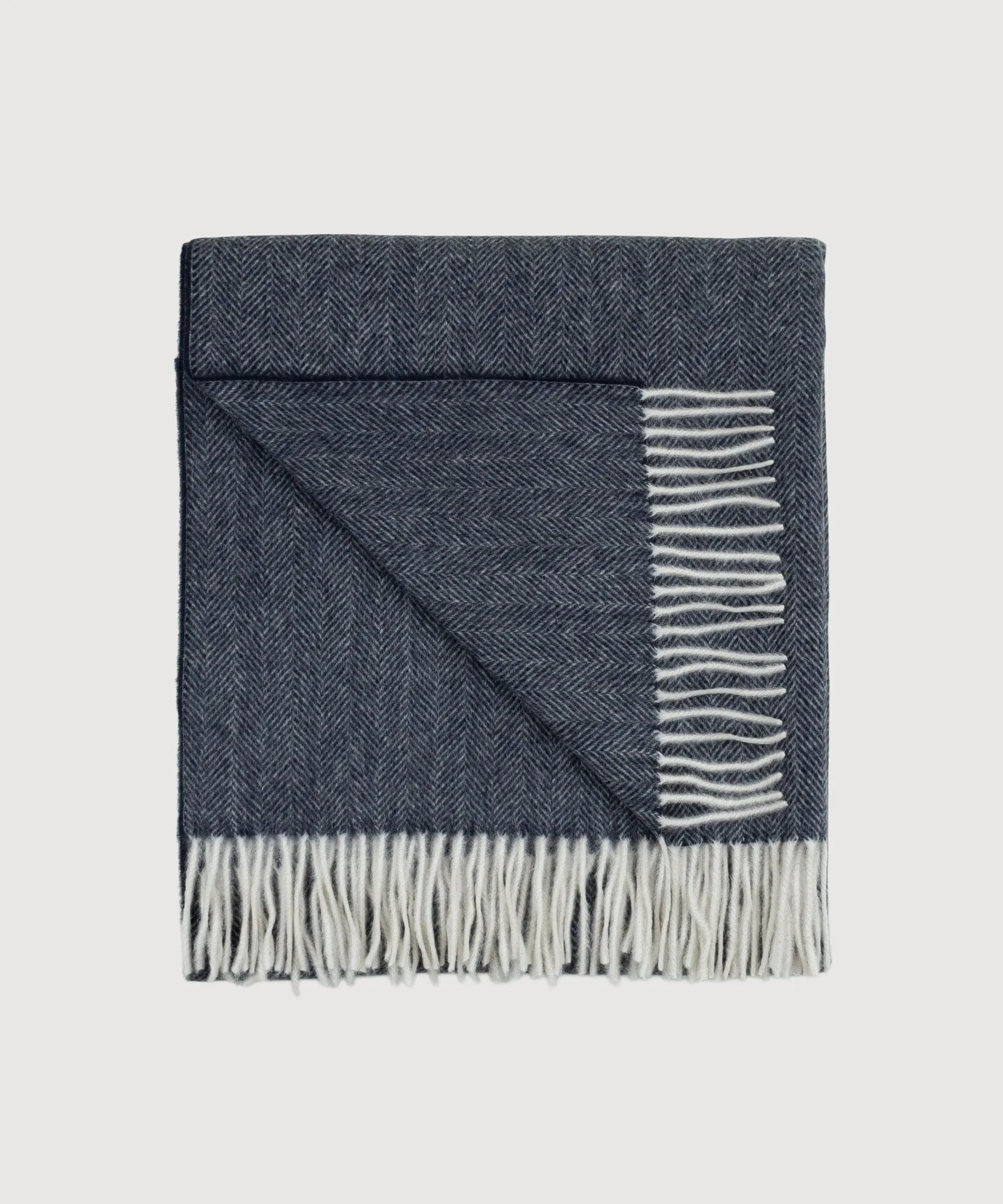 Large Cashmere Herringbone Scarf