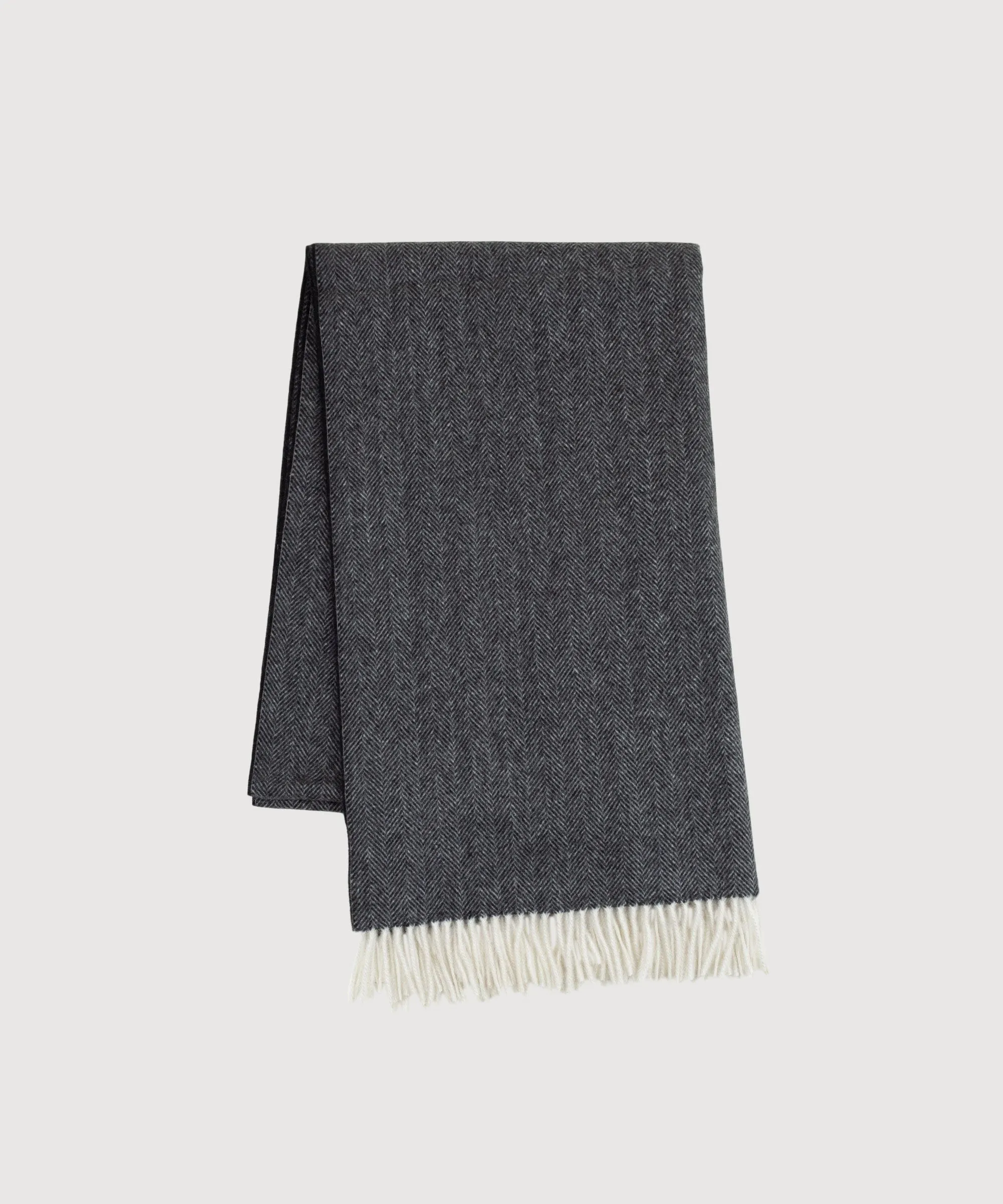 Large Cashmere Herringbone Scarf