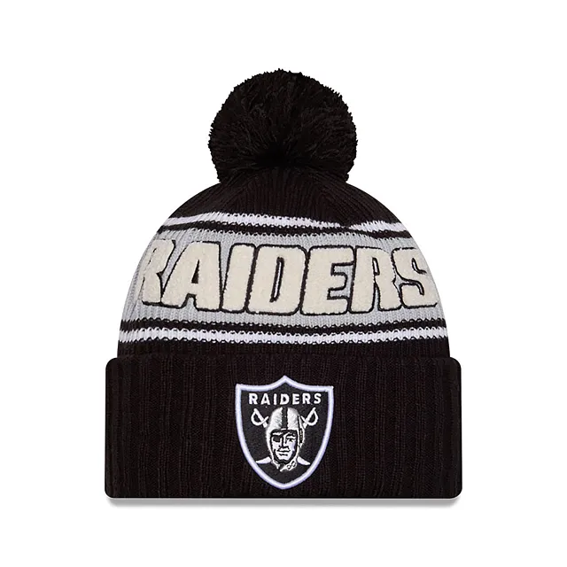 Las Vegas Raiders NFL New Era Men's Black 2024 Sideline Sport Knit Pom Hat